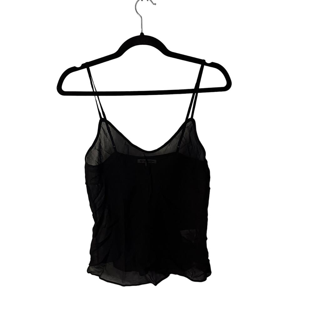 Reformation Black Sheer Viscose Camisole Top Size Small